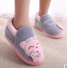 Load image into Gallery viewer, IAHEAD Warm Cat Winter Shoes Women Home Slippers Comfort Home Shoes For Women Plus Indoor Shoes Fur Slippers cat slippers UPD001