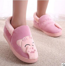 Load image into Gallery viewer, IAHEAD Warm Cat Winter Shoes Women Home Slippers Comfort Home Shoes For Women Plus Indoor Shoes Fur Slippers cat slippers UPD001