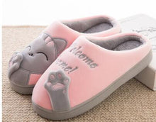Load image into Gallery viewer, IAHEAD Warm Cat Winter Shoes Women Home Slippers Comfort Home Shoes For Women Plus Indoor Shoes Fur Slippers cat slippers UPD001