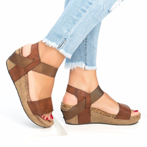 COSIDRAM Summer Women Sandals Fashion Female Beach Shoes Wedge Heels Shoes Comfortable Platform Shoes Plus Size 42 43 SNC-009