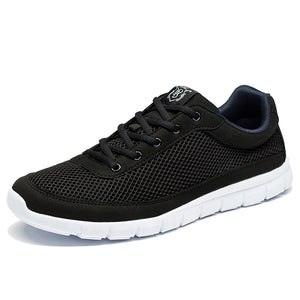 Brand Men Casual Shoes Breathable Lace-Up Walking Shoes Summer Lightweight Comfortable Walking Men Shoes Black Plus Size 48